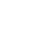 A white pixelated house shape with a doorway opening on a black background.